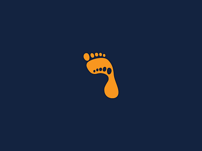 FEET Logo Design blue branding design feet foot icon identity logo mark orange symbol