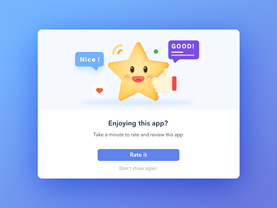 Let's score branding card notification praise rate thumbs up