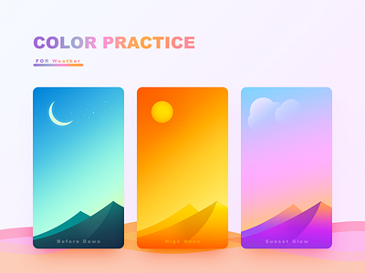 the stunning sky animation cloud colorful dawn illustration moon mountain noon sky sun sunset glow weather