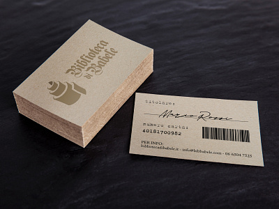 Biblioteca di Babele - Affiliation Card affiliation card bookshop branding business card logo