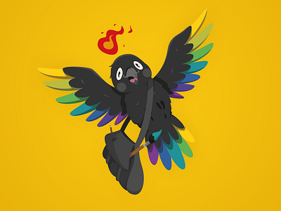 Mirò crow mascot