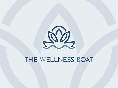 The Wellness Boat boat branding cruise logo logo design relax sailboat ship wellness yoga