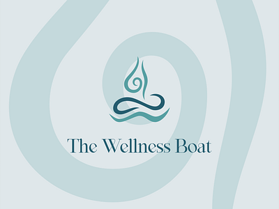 The Wellness Boat boat branding cruise logo logo design relax sailboat ship wellness yoga