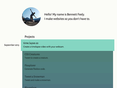 Website Refresh color css3 html5 minimal portfolio