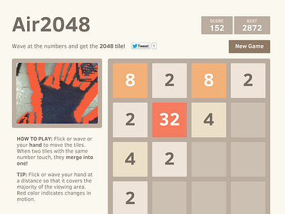 Air2048: Play 2048 with your webcam