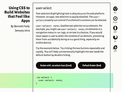 Wireframe Design css mobile app user select