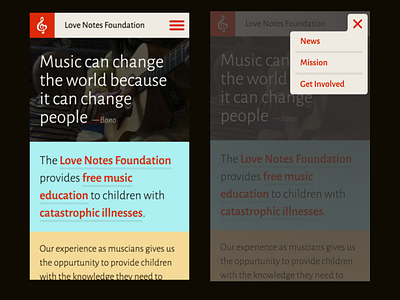 Love Notes Foundation (Small screen) charity foundation typography