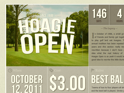 The Hoagie Open css3 event golf hoagie retro