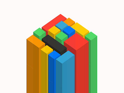 3D CSS blocks 3d blocks colors css lego long shadow packery