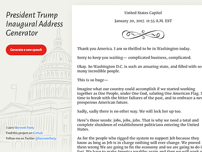 Trump Inaugural Address Generator