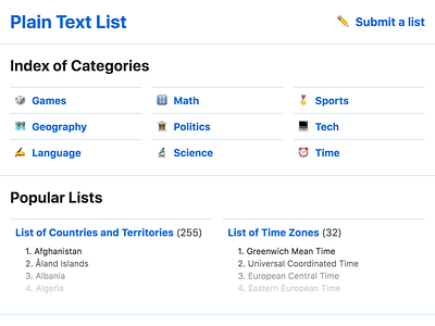 Copy Past List clean css3 grid helvetica html link list minimal text website white wireframe