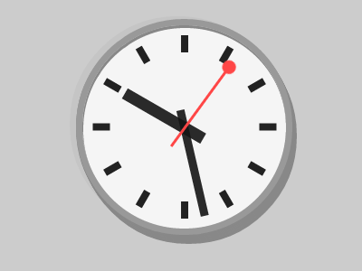 Pure CSS Swiss Railway Clock clock css css3 minimal swiss