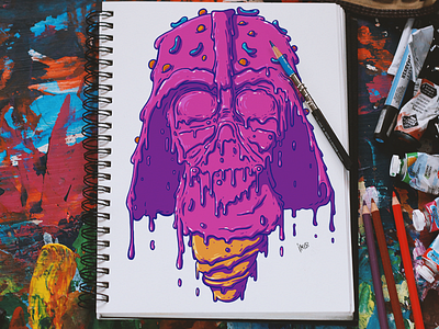 Darth Vader Ice Cream art darkside darthvader fan illustration sketch starwars vader