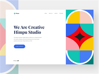 Landing Page - Himpu creative agency digital agency landing page design nomsedit pattern pattern design uidesign user interface design