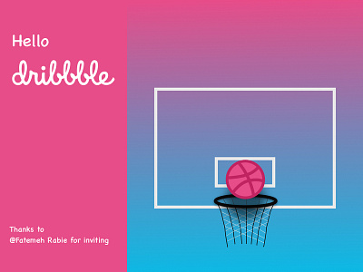 Hello Dribbble basketball first shot hello dribbble ilustrations vector