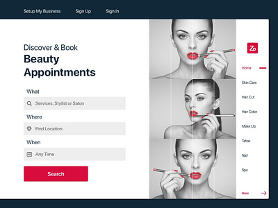 Beauty beauty flat design health makeup website design womans