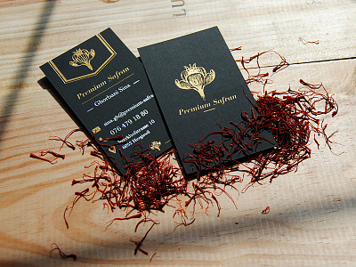 Logo and Brand Premium Safran Letterpress black bussiness card gold letterpress logo luxury premium safran