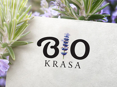 Logo Bio Beauty beauty bio herb krasa lavender logo natural typography violet