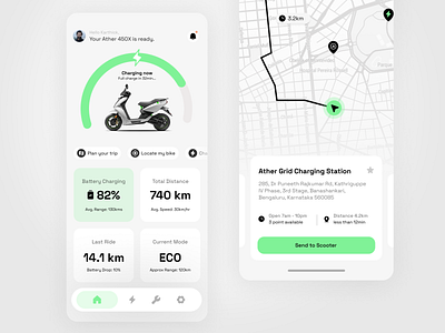 Ather redesign concept app redesign ather clean design electricapp homescreen minimal mobile navigation ui