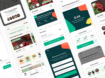 Cluster - Food app 🥙 cluster delivery ecommerce food ios mobile order restaurant ui
