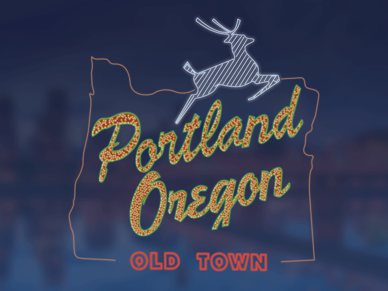 Portland, Oregon neon portland vintage