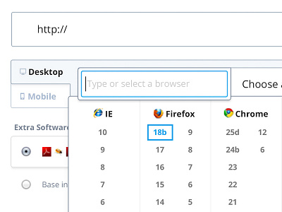 Type or select a browser