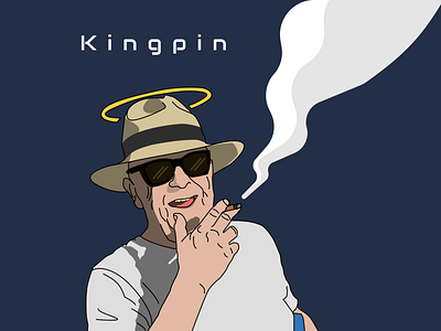 Kingpin ibiza illustration joint kingpin patron weed