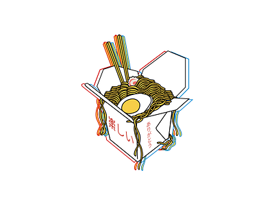 Noodles 3d illustration japan noodles