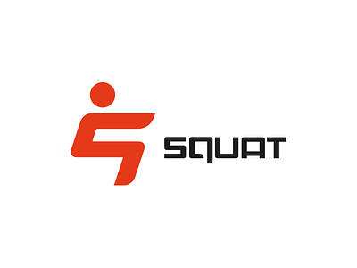 Squat Fitness Studio brand brand design branding figure fitness fitness center fitness club fitness logo logo logo design logodesign logodesigns man squat
