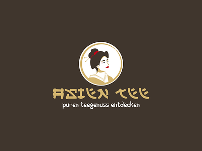 Asia Tea asia asian girl branding design geisha japanese logo mark pure tea