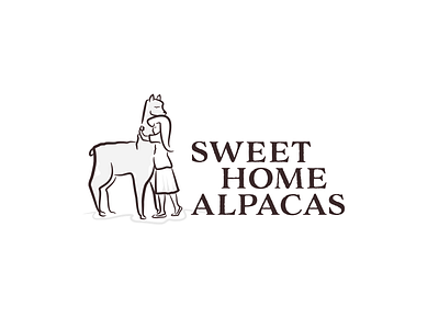 Sweet Home Alpacas alpaca alpaka animal girl girly hug illustration lama llama logo logodesign logotype