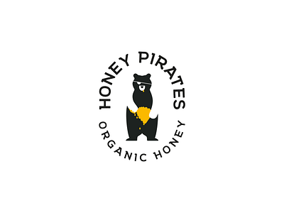 Honey Pirates animal bear bee concept honey honeycomb logo logodesign logos pirate pirates