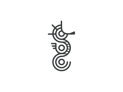 Seahorse Logoconcept animal branding circles dyslexia forms logo logodesign logodesigns logotype round seahorse sketch
