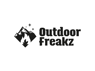 Outdoor Freakz branding fire freakz illustrator logodesign logodesigner logos mountain outdoor outdoor logo outdoors sky stars
