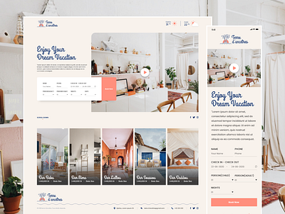 Landing Page for the guest-house "Terre d'ancêtre" adobe xd branding clean design djerba hotel hotel booking logo minimal tunisia ui ui ux ux webdesign