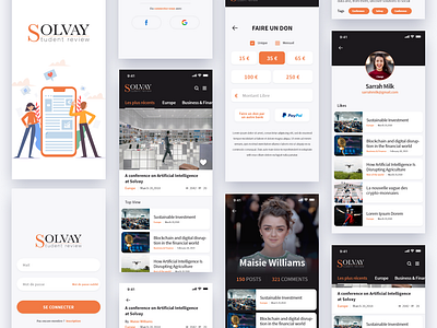 Solvay Student Review adobe xd app app design clean illustration minimal ui ux