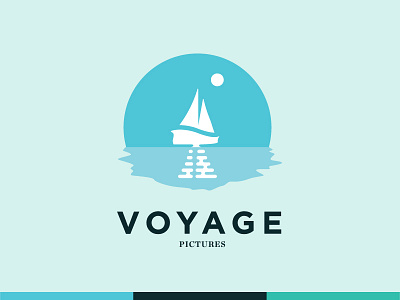 Bon Voyage! blue boat brand logo ocean pictures reflection sail sea visual identity voyage water
