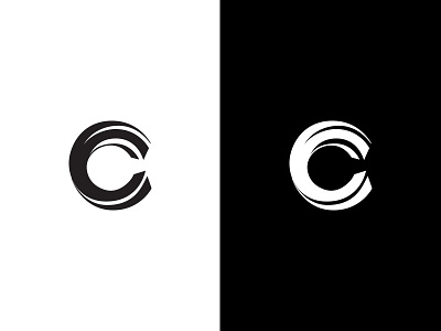 C for Me! black c cc dimension identity letterform logo mark white