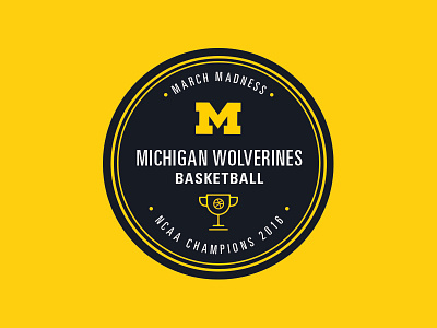 Go Blue! badge basketball blue maize march madness ncaa sticker university of michigan wolverines