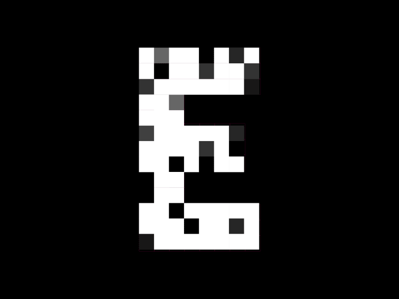 Pixel E alphabet animated e experiments gif graphics letters loop motion pixel typeface typography