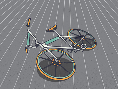 Bikin' bicycle bike bmx cyclist illustration line perspective wheel