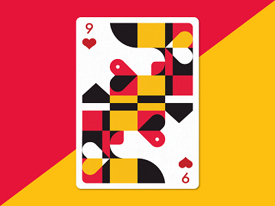 9 of Hearts ❤️🐶 9 of hearts deck dog heart illustration jack russell maryland pattern playing arts playing card vector wild ducks