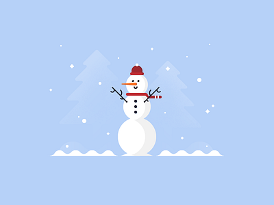 First Snow ⛄ carrot character christmas december holiday ice illustration snow snowman vector winter