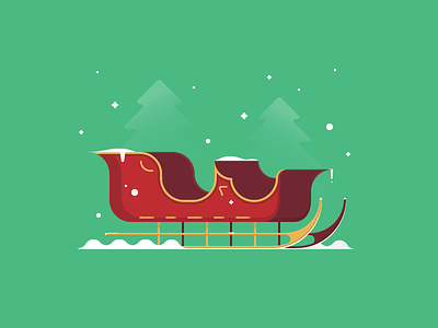 Sleigh christmas gift holidays illustration reindeer santa sleigh snow vector winter