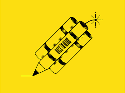 Back to Work boom dynamite explosion icon illustration mondays pencil simple tnt vector