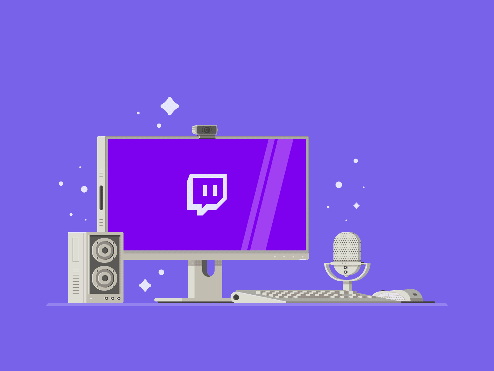 Twitch! animation career computer gif illustration job loops party purple stream tv twitch video games