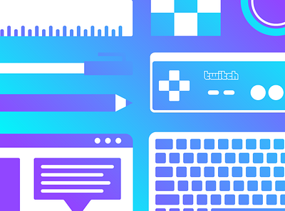 Twitch Essentials controller essentials game geometry gradient icon illustration simple streamer twitch twitch.tv vector