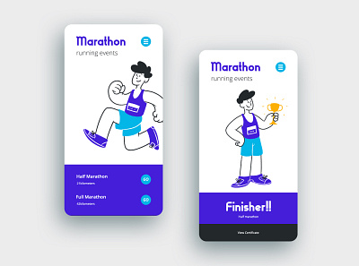 marthon illustration & UI art artwork creative design designer graphic design illustration typography ui ux