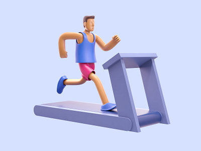 Treadmill run art artwork character creative design designer drawing illustration ui ux