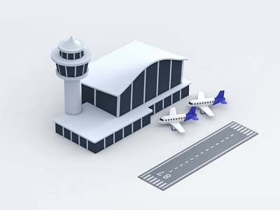 The Airport 3d animation artwork character creative design designer graphic design illustration motion graphics ui